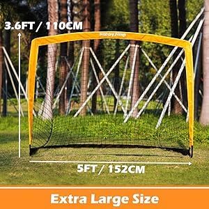 Happy Jump Foldable Pop-Up Football Goal 152 x 110 cm | Portable Garden & Training Goal
