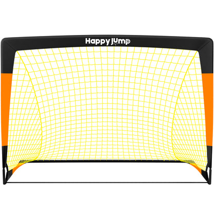 Happy Jump Soccer Goal 3x2.2 FT, 4x3 FT, 5x3.6 FT, 7x5 FT Portable Soccer Net for Kids Backyard, 1 Pack