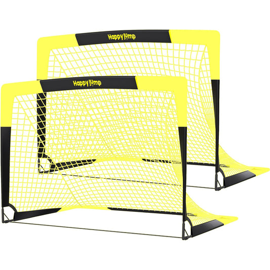 Happy Jump Soccer Goal Pop Up Foldable Soccer Net for Backyard, 2 Set (4X3 FT, 2 Set)