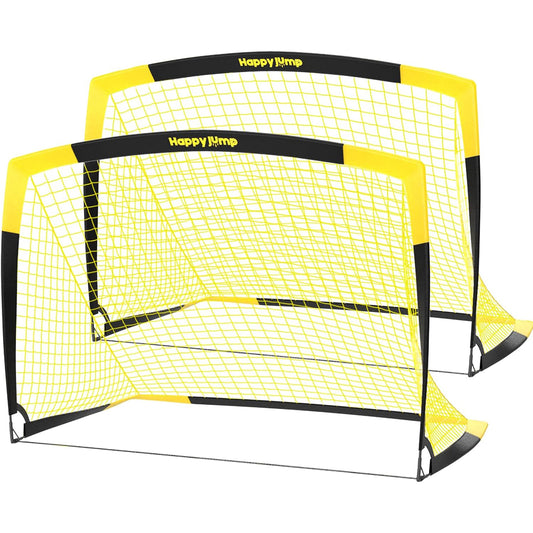 Happy Jump Soccer Goal Pop Up Foldable Soccer Net for Backyard, 2 Set (5X3.6 FT, 2 Set)