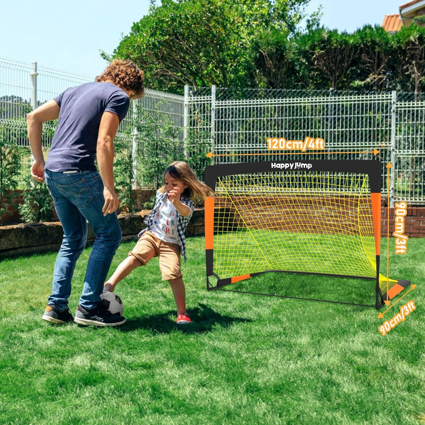 Happy Jump Soccer Goal Soccer Net for Kids Backyard 4' x 3', 1 Pack