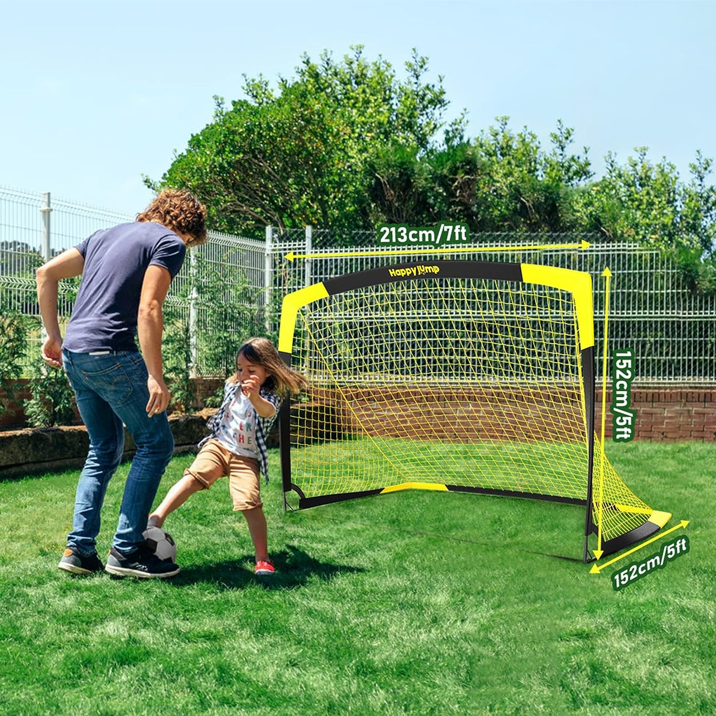 Happy Jump Soccer Goal Soccer Net for Kids Backyard 7'x 5', 1 Pack