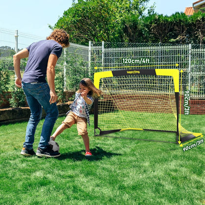 Happy Jump Soccer Goal Pop Up Foldable Soccer Net for Backyard, 2 Set (4X3 FT, 2 Set)