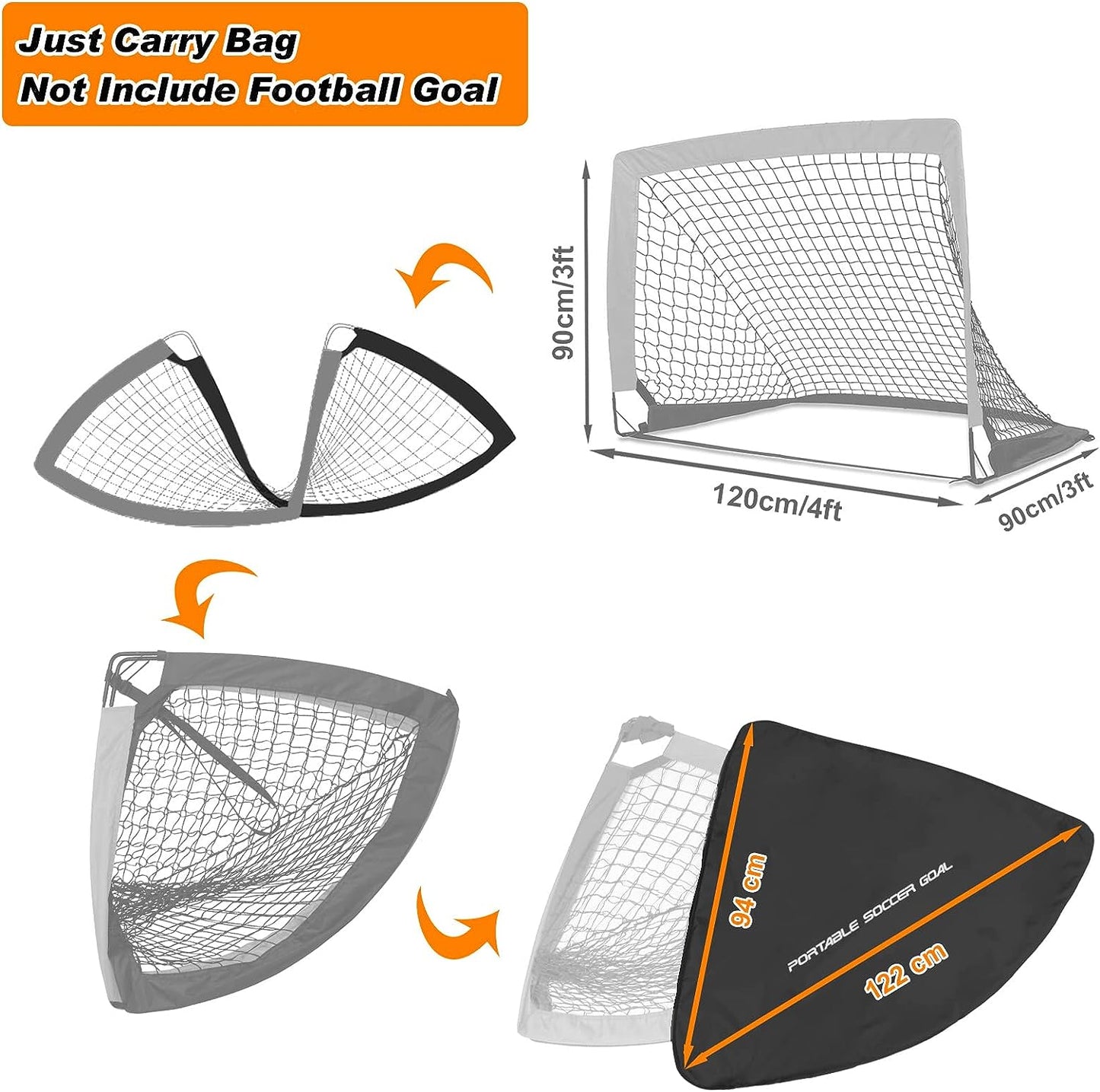 Happy Jump Carrying Bag for 4' x3' Soccer Goal (B08CBS58TG and B0BTDCSWHK)