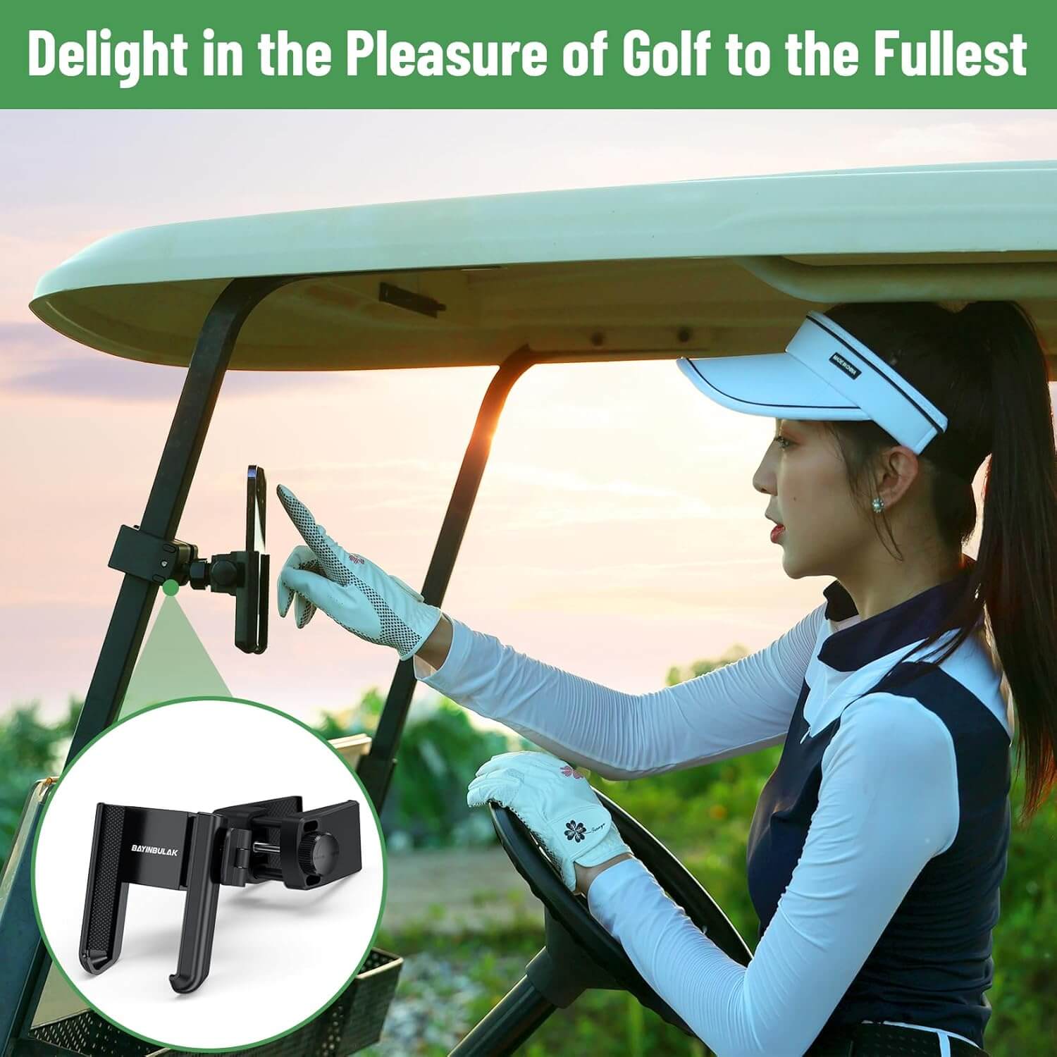 BAYINBULAK Golf Cart Phone Holder Accessories Black