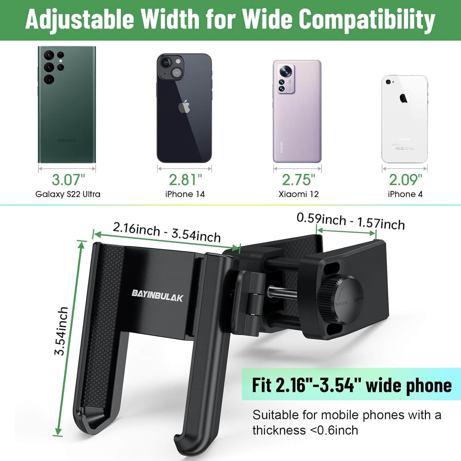 BAYINBULAK Golf Cart Phone Holder Accessories Black