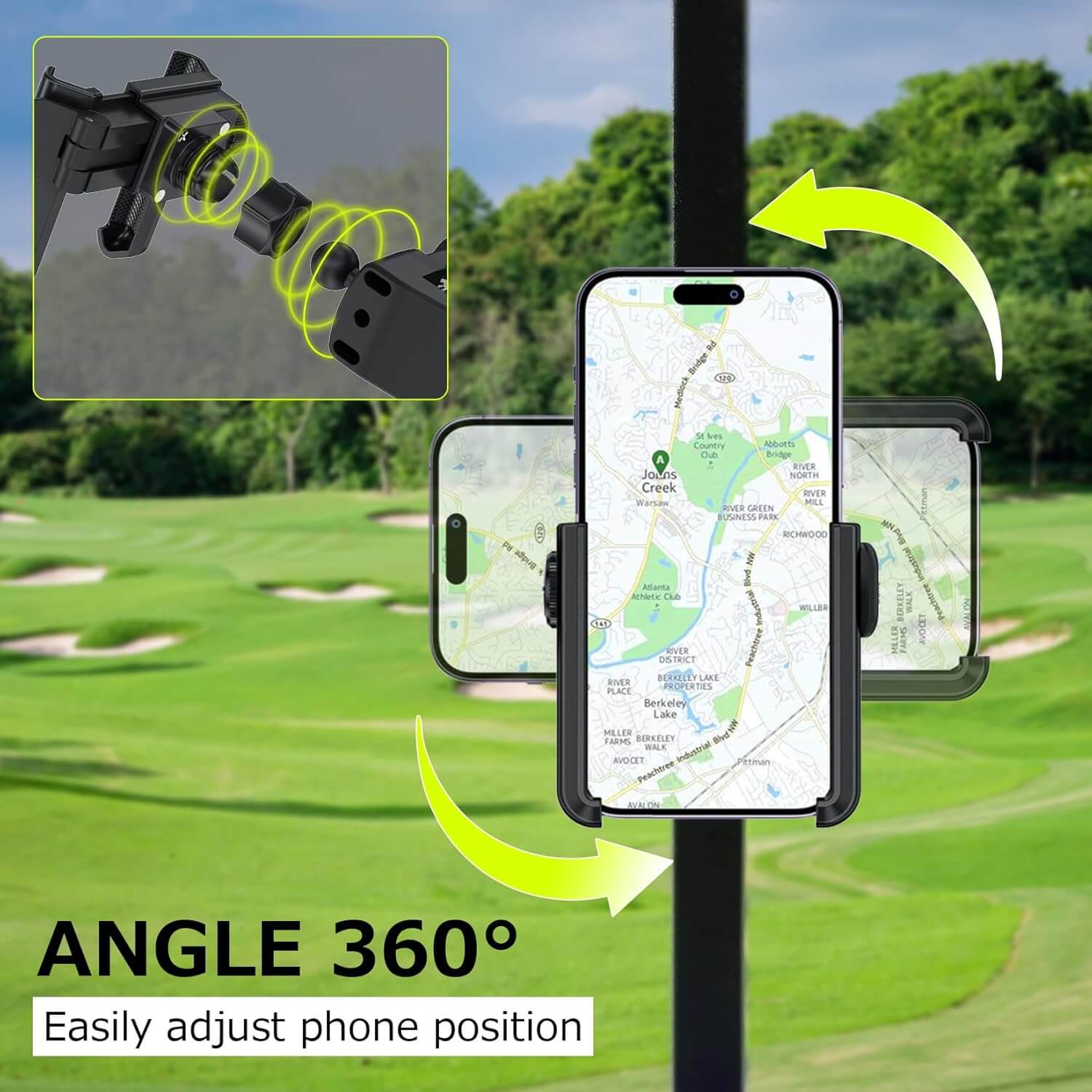 BAYINBULAK Golf Cart Phone Holder Accessories Black