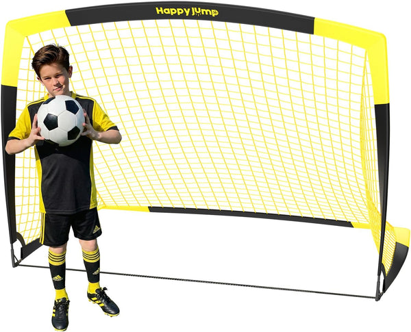 Happy Jump Portable Pop Up Football Goals – Optional Target Sheet, Ball, Pump & Cones | Weatherproof Football Nets