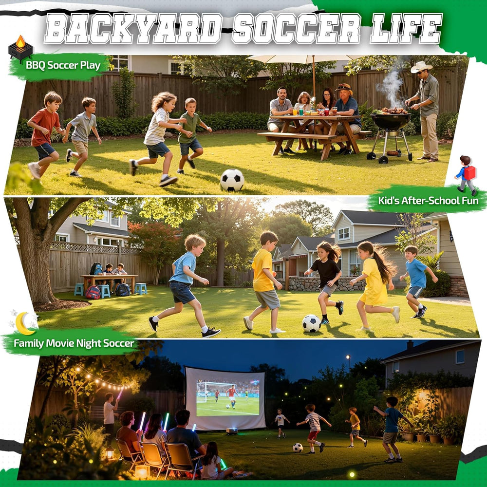 Happy Jump 7FT x 5FT Pop Up Football Goal | Foldable Weatherproof Training Net with Stakes