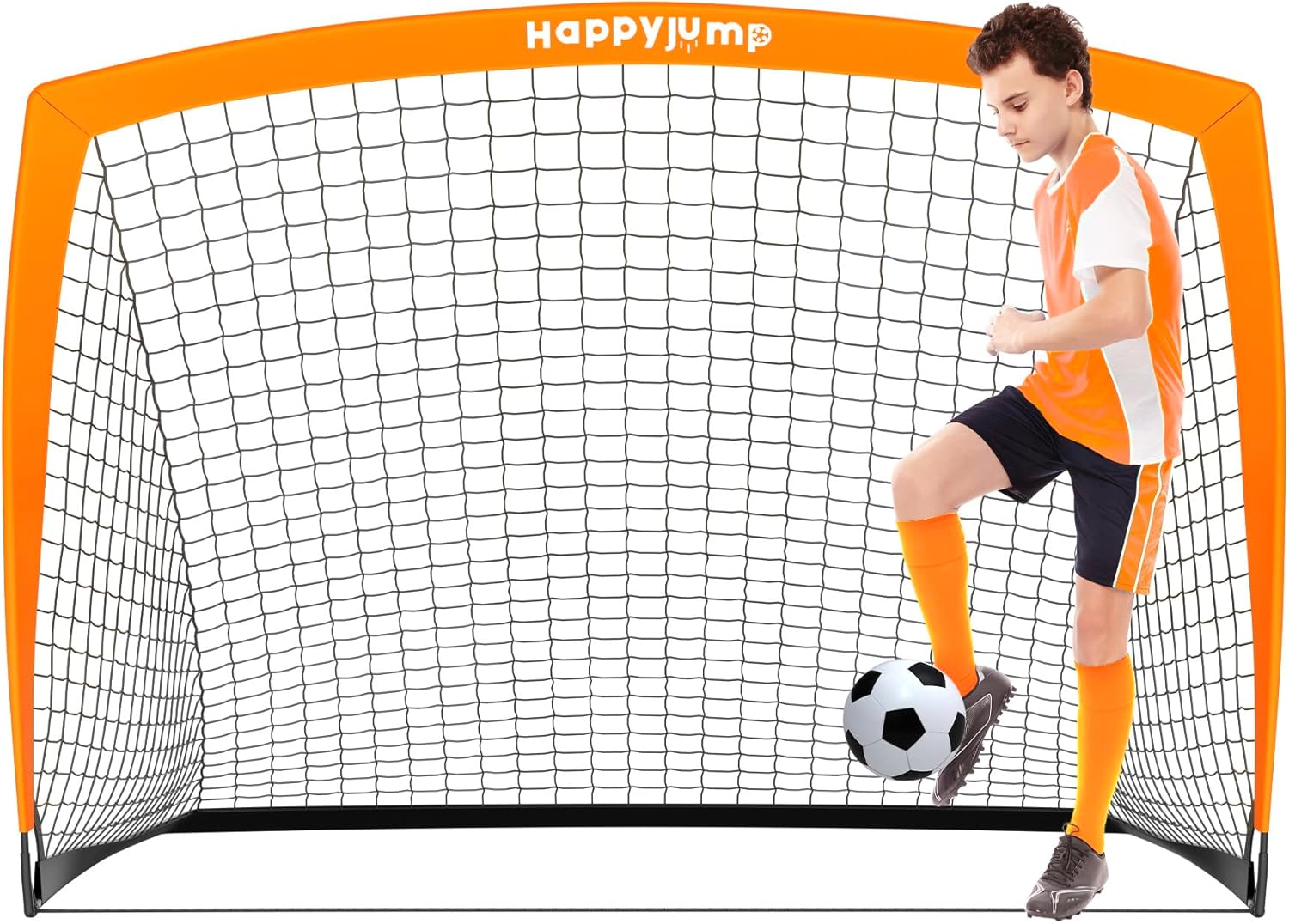 Happy Jump Foldable Pop-Up Football Goal 152 x 110 cm | Portable Garden & Training Goal