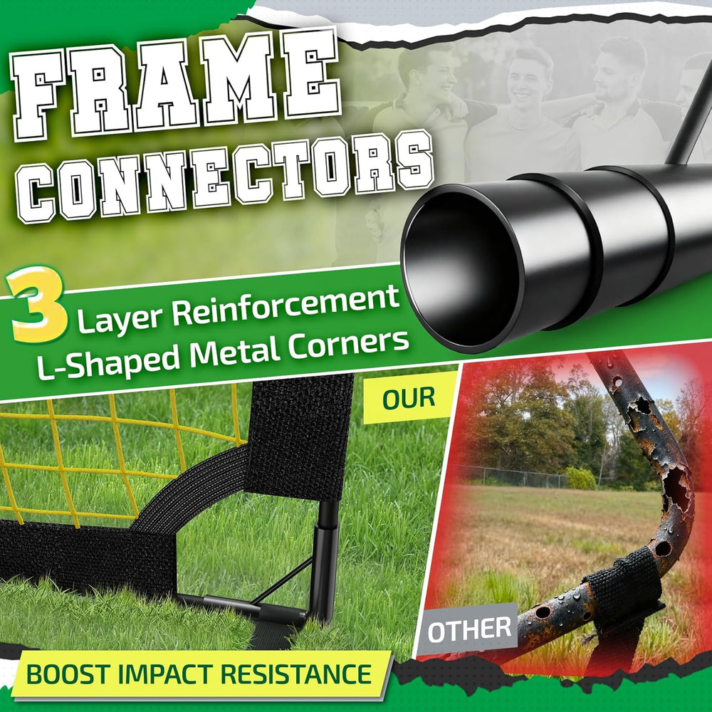 Happy Jump Portable Pop Up Football Goals – Optional Target Sheet, Ball, Pump & Cones | Weatherproof Football Nets