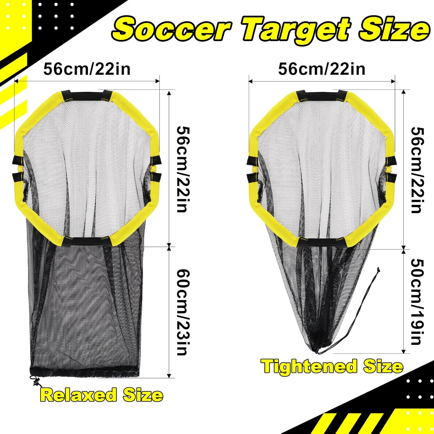 Happy Jump 3-in-1 Football Target Net & Ball Storage Bag | Accuracy Training with Metal Tubes