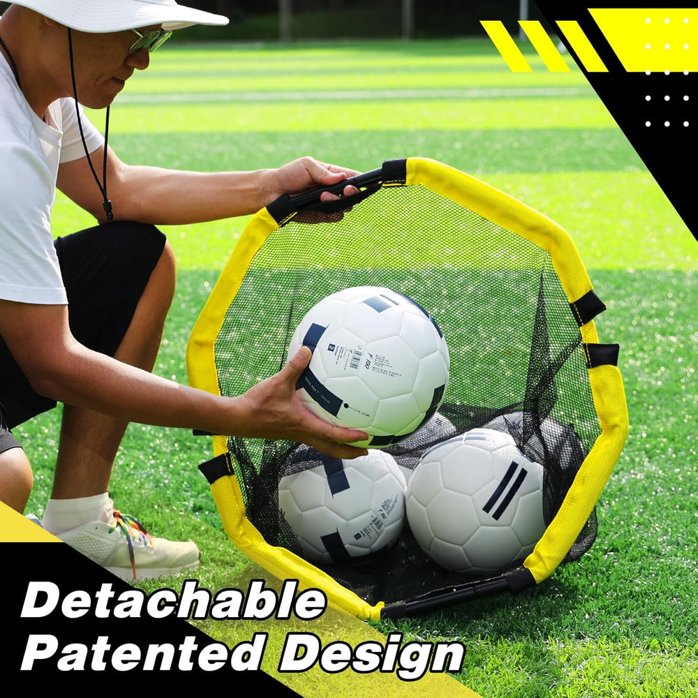 Happy Jump 3-in-1 Football Target Net & Ball Storage Bag | Accuracy Training with Metal Tubes