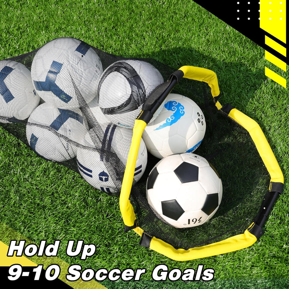 Happy Jump 3-in-1 Football Target Net & Ball Storage Bag | Accuracy Training with Metal Tubes